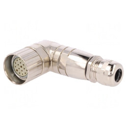 Conector M23 Mamă 19 PIN Lipire Unghi Cablu | Electronic-mag.ro | Componente Electronice