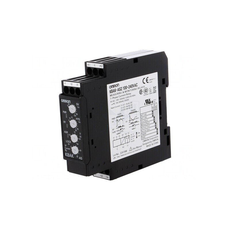 Releu Monitorizare Curent AC/DC K8AK-AS2 100-240VAC | Electronic-mag.ro | Componente Electronice