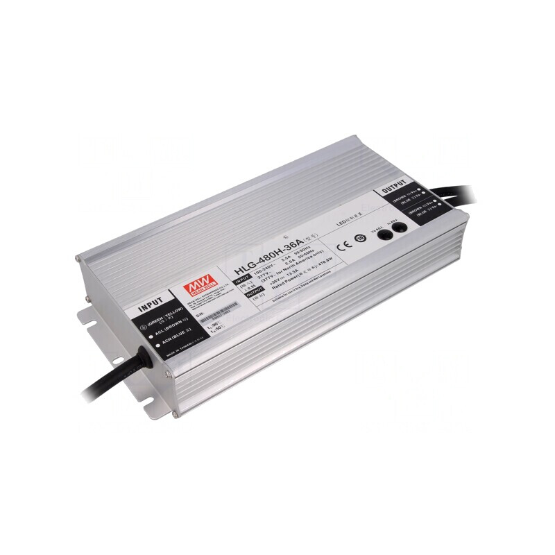 Alimentator LED 480W 36V 6,6-13,3A 90-305VAC HLG-480H-36A | Electronic-mag.ro | Componente Electronice