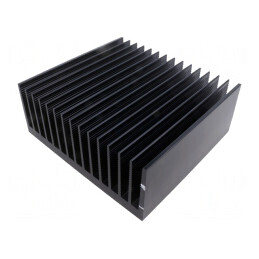 Radiator extrudat cu aripioare negru 200mm x 215mm | Electronic-mag.ro | Componente Electronice