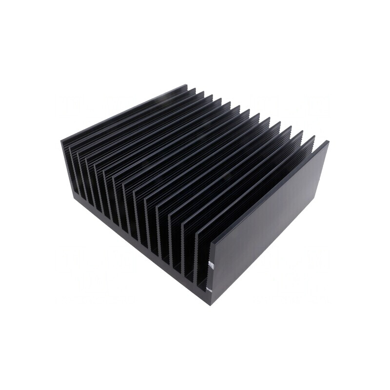 Radiator extrudat cu aripioare negru 200mm x 215mm | Electronic-mag.ro | Componente Electronice
