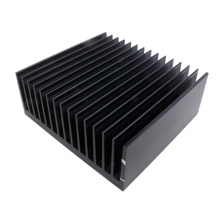 Radiator extrudat cu aripioare negru 200mm x 215mm | Electronic-mag.ro | Componente Electronice