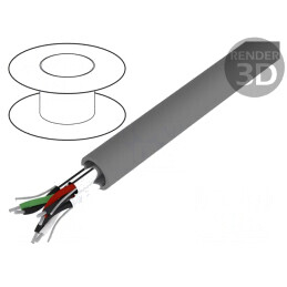 Cablu Electric Alpha Essential 3x2x24AWG PVC Gri 300V | Electronic-mag.ro | Componente Electronice