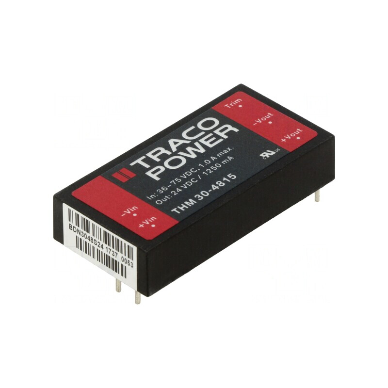 Convertor DC/DC 30W 36-75V la 24V 1250mA | Electronic-mag.ro | Componente Electronice