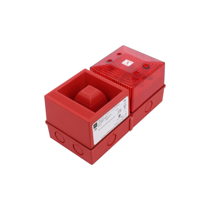 Semnalizator Luminos și Acustic 24VDC Sirenă cu Lumină Flash | Electronic-mag.ro | Componente Electronice