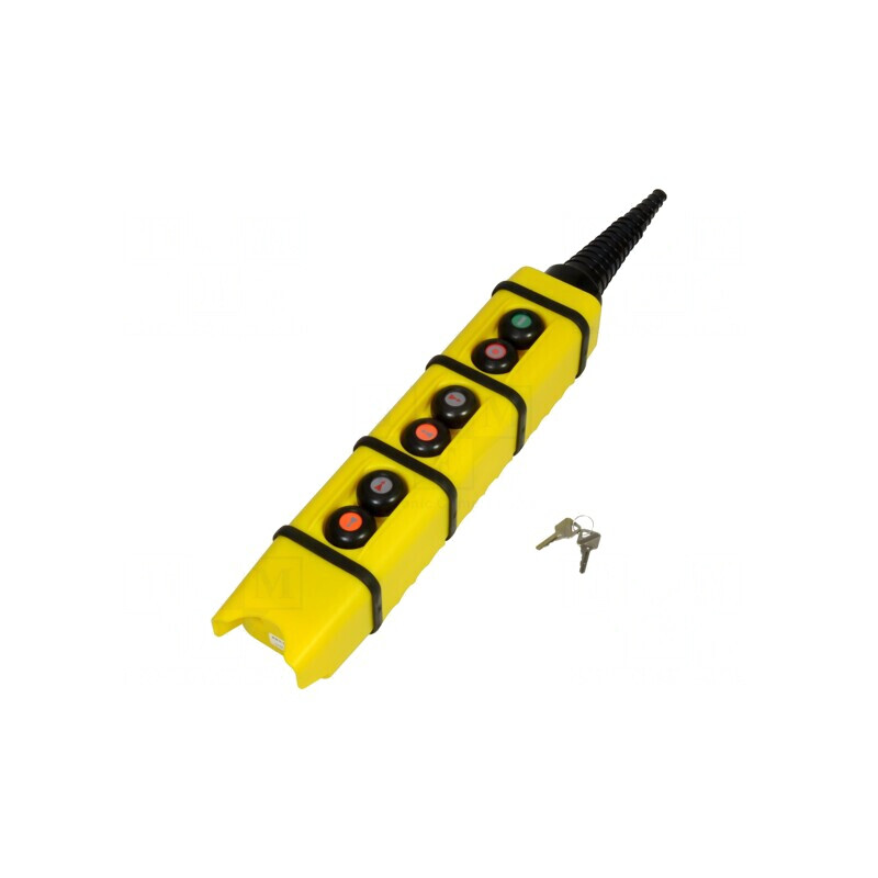 Casetă de comandă cu 6 butoane rotunde IP65 10A | Electronic-mag.ro | Componente Electronice
