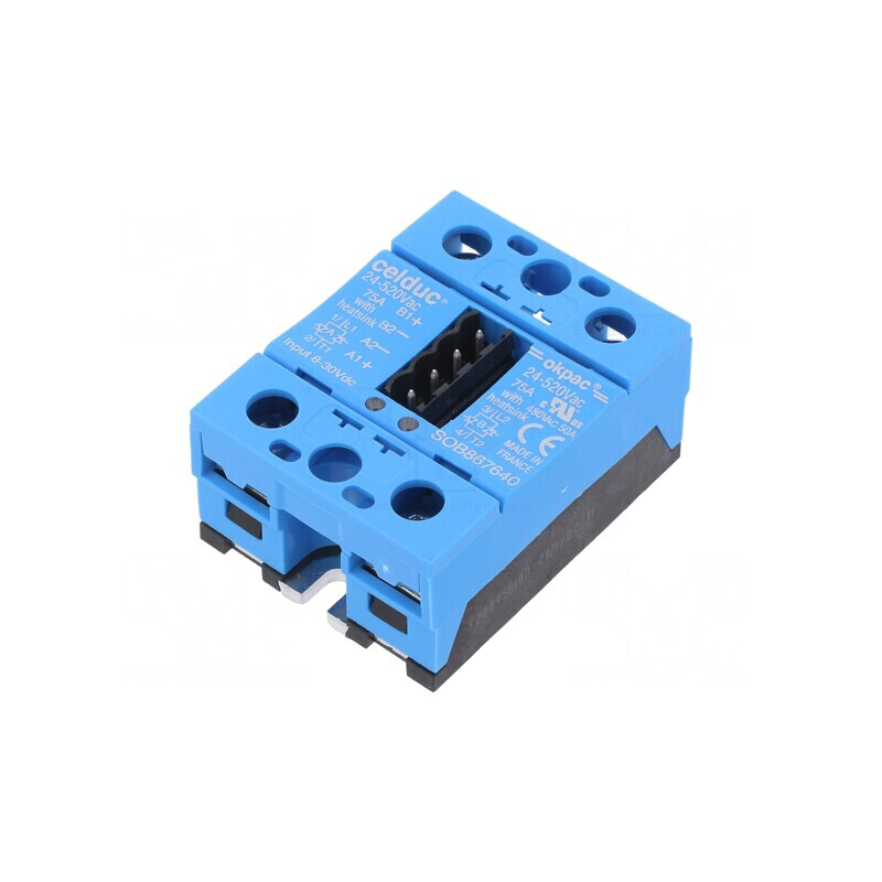 Releu semiconductor 50A 2-fazat 24-510VAC IP20 | Electronic-mag.ro | Componente Electronice