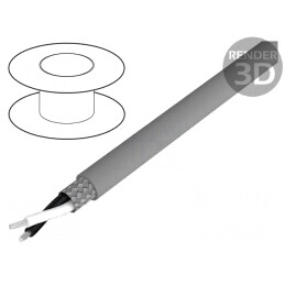 Cablu Alpha Essential C&C 2x20AWG PVC Gri 30,5m | Electronic-mag.ro | Componente Electronice