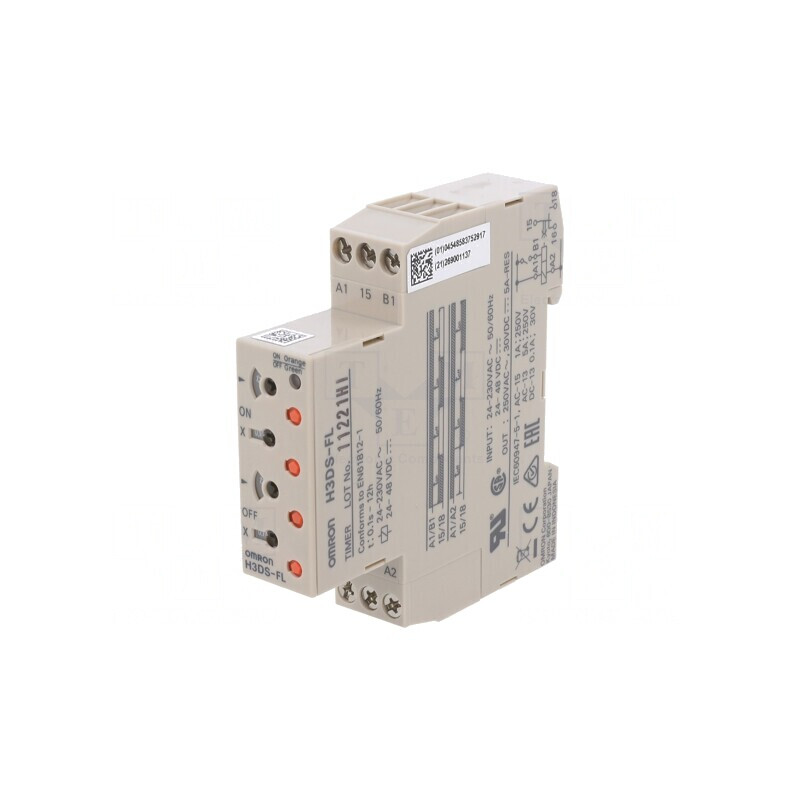 Timer SPDT 250VAC 5A 0.1s-12h 24-230VAC/DC H3DS-FL | Electronic-mag.ro | Componente Electronice