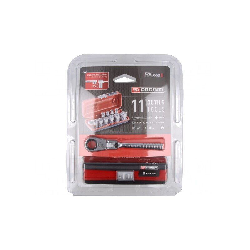 Set Chei Tubulare 6 Puncte 1/4 RXPICO 11 Bucăți | Electronic-mag.ro | Componente Electronice