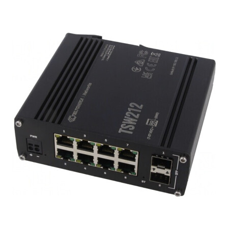 Switch Ethernet Administrabil 10 Porturi 7-57VDC IP30 | Electronic-mag.ro | Componente Electronice