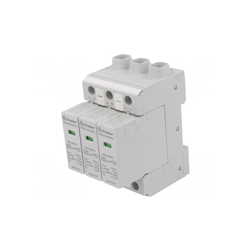 Limitator de Supratensiuni Tip 2 15kA 3 Poli pentru Șină DIN | Electronic-mag.ro | Componente Electronice Limitator de Supratensiuni Tip 2 15kA 3 Poli pentru Șină DIN | Electronic-mag.ro | Componente Electronice