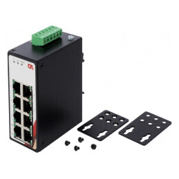 Switch Ethernet neadministrabil 8 porturi 12-48VDC