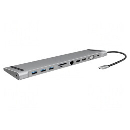 Stație de andocare USB 3.2 aluminiu 0,22m USB-C