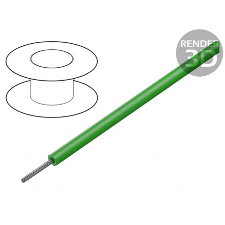 Cablu ThermoThin Litat Cu 26AWG PFA Verde 600V 30.5m | Electronic-mag.ro | Componente Electronice