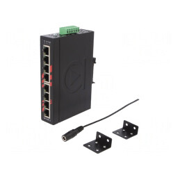 Switch Ethernet neadministrabil 8 porturi 12-48VDC LNX-800A | Electronic-mag.ro | Componente Electronice