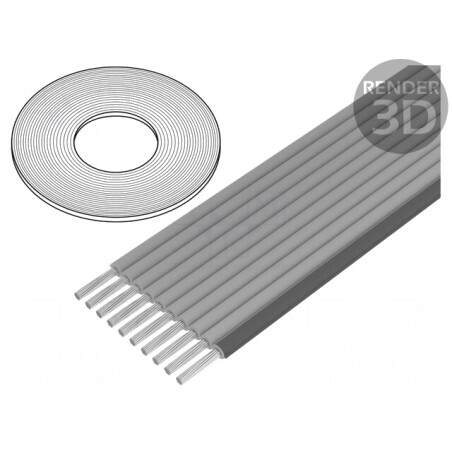 Cablu bandă neecranat gri 0,635mm 26x30AWG 30m | Electronic-mag.ro | Componente Electronice