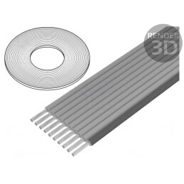 Cablu bandă neecranat gri 0,635mm 26x30AWG 30m | Electronic-mag.ro | Componente Electronice