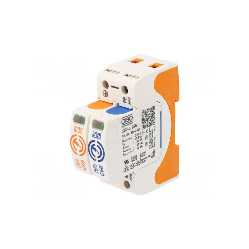 Limitator de Supratensiuni 30kA 280VAC 1 NPE 2 Poli Tip 1 | Electronic-mag.ro | Componente Electronice
