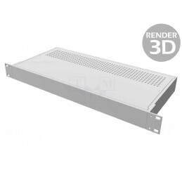 Carcasă: standard 19" | 1U | Mat.carc: aluminiu | Y: 203mm | X: 422mm | RM1U1908VBK