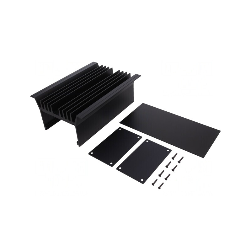 Radiator Negru Aluminiu Anodizat 80x143mm | Electronic-mag.ro | Componente Electronice