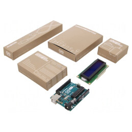 Arduino Starter Kit în Spaniolă - ATMEGA328, 5V, ICSP, USB B | Electronic-mag.ro | Componente Electronice