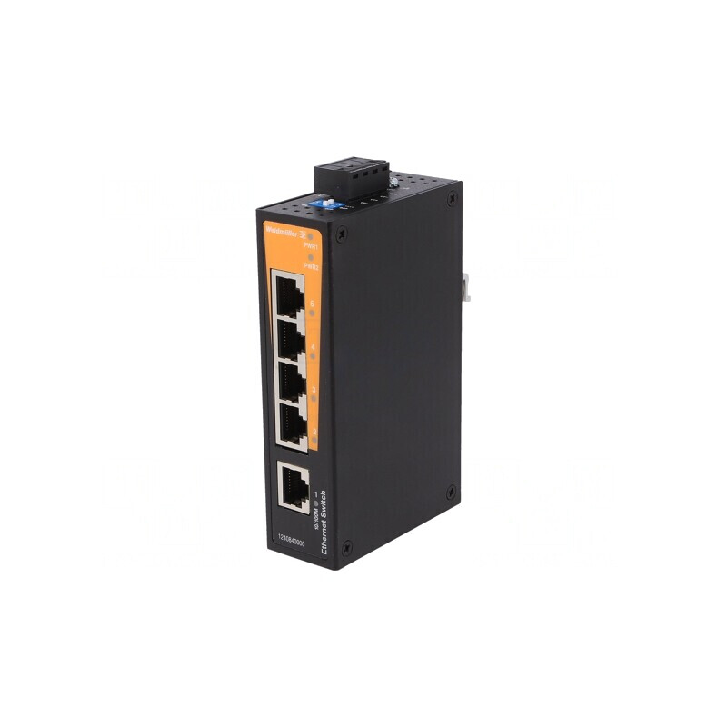 Switch Ethernet neadministrabil 5 porturi 9,6÷60VDC | Electronic-mag.ro | Componente Electronice