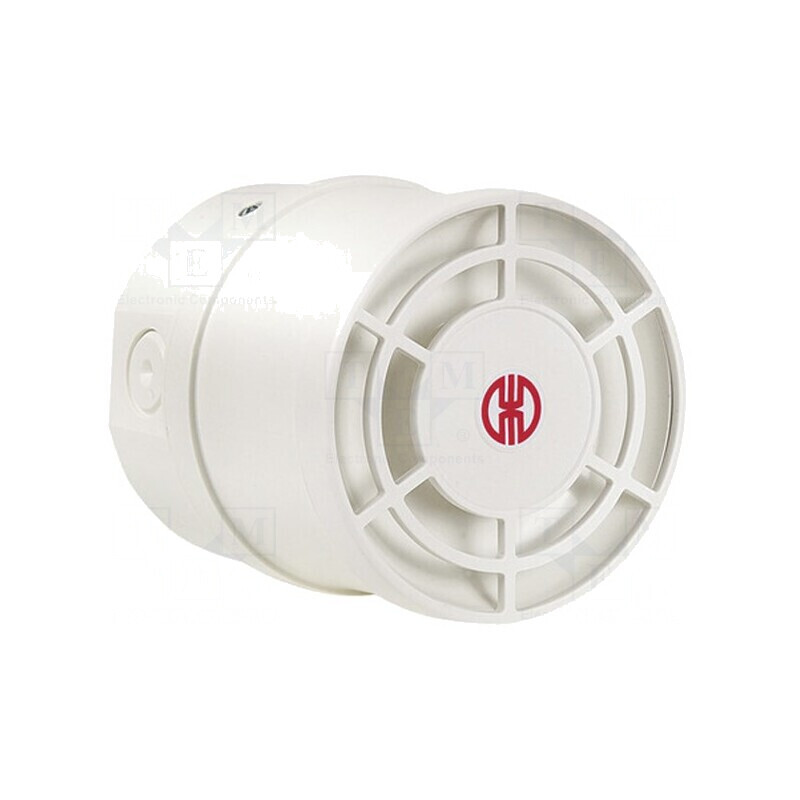 Sirena acustică 110-240VAC 115dB IP65 albă | Electronic-mag.ro | Componente Electronice