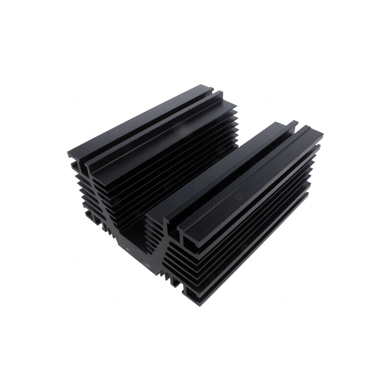 Radiator extrudat cu aripioare negru 200x176x98mm | Electronic-mag.ro | Componente Electronice