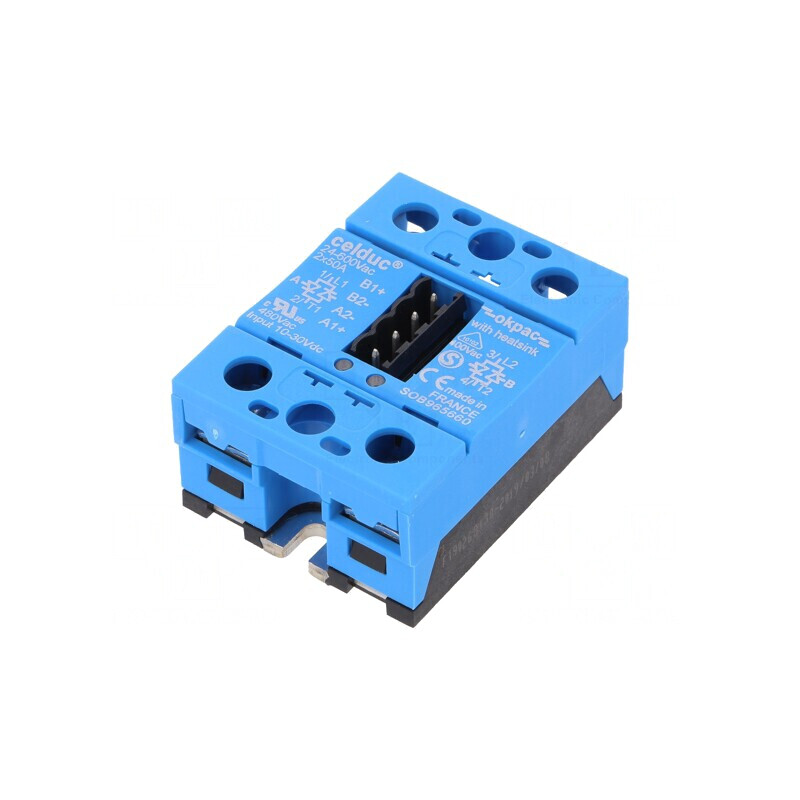 Releu Semiconductor 50A 24-600VAC 2-Fazat IP20 | Electronic-mag.ro | Componente Electronice Releu Semiconductor 50A 24-600VAC 2-Fazat IP20 | Electronic-mag.ro | Componente Electronice