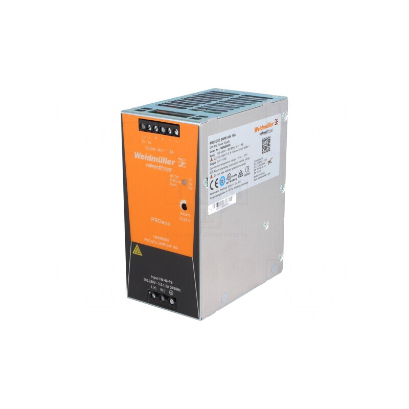 Alimentator pulsatoriu pentru șină DIN 240W 24V 10A | Electronic-mag.ro | Componente Electronice