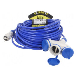 Prelungitor albastru 25m 3 prize 16A | Electronic-mag.ro | Componente Electronice