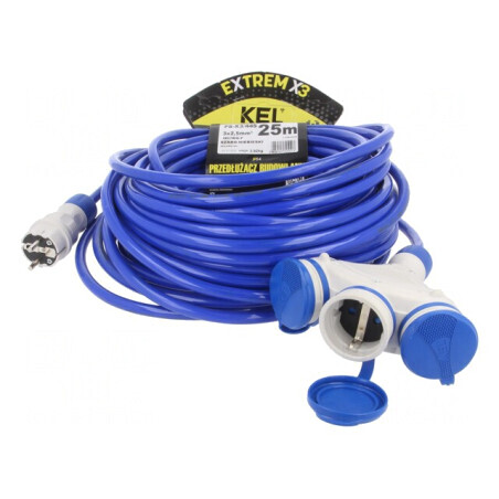 Prelungitor albastru 25m 3 prize 16A | Electronic-mag.ro | Componente Electronice