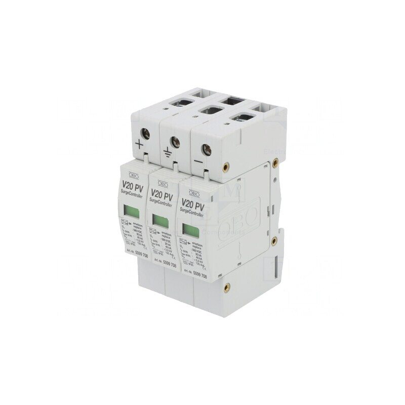 Limitator de Supratensiuni 20kA Tip 2 3 Poli pentru Șină DIN | Electronic-mag.ro | Componente Electronice