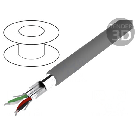 Cablu Alpha Essential C&C 2x2x22AWG gri închis 300V | Electronic-mag.ro | Componente Electronice