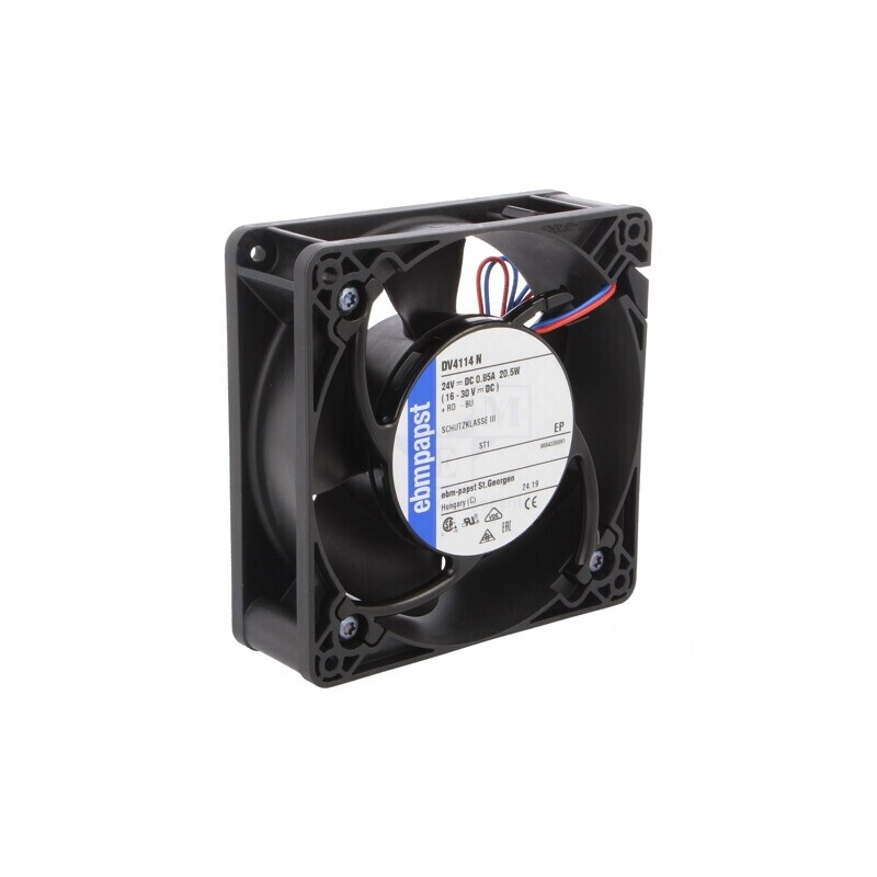 Ventilator axial 24V DC 119x119x38mm 278m3/h 61dBA cu bilă | Electronic-mag.ro | Componente Electronice