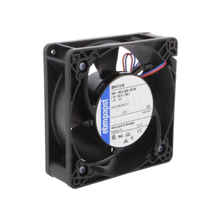 Ventilator axial 24V DC 119x119x38mm 278m3/h 61dBA cu bilă | Electronic-mag.ro | Componente Electronice