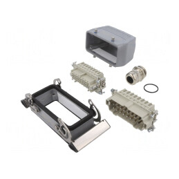 Set Conector HDC Tată-Mamă Soclu-Mufă, 16 Pini | Electronic-mag.ro | Componente Electronice