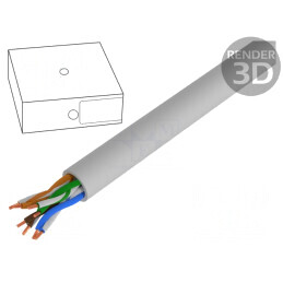 Cablu U/UTP Cat6 CCA PVC Gri 305m 6mm