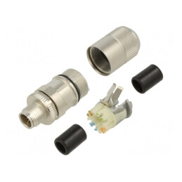 Mufă M12 8 PIN Profinet pe Cablu IDC IP65 IP67 | Electronic-mag.ro | Componente Electronice