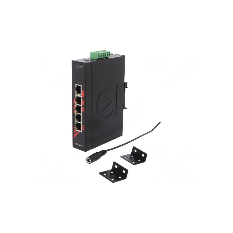 Switch Ethernet neadministrabil 5 porturi 12-48VDC | Electronic-mag.ro | Componente Electronice