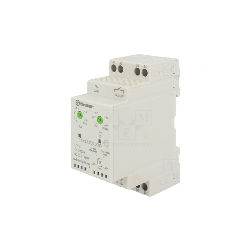 Întrerupător Crepuscular pentru Șină DIN 230VAC DPST-NO IP20 | Electronic-mag.ro | Componente Electronice