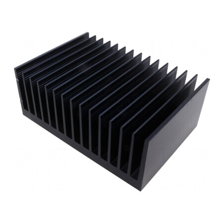 Radiator extrudat cu aripioare negru 150mm x 215mm | Electronic-mag.ro | Componente Electronice