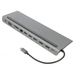 Stație de andocare USB 3.0 100W Negru-Gri | Electronic-mag.ro | Componente Electronice