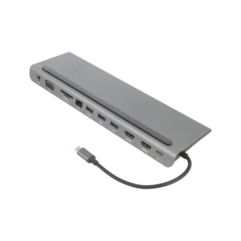 Stație de andocare USB 3.0 100W Negru-Gri | Electronic-mag.ro | Componente Electronice