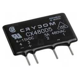 Releu Semiconductor 4-15VDC 5A 48-660VAC THT SIP CX480D5 | Electronic-mag.ro | Componente Electronice