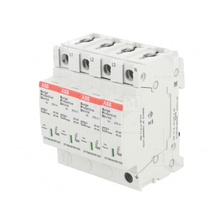 Limitator de Supratensiuni Tip 2 4 Poli 40kA pentru Șină DIN | Electronic-mag.ro | Componente Electronice
