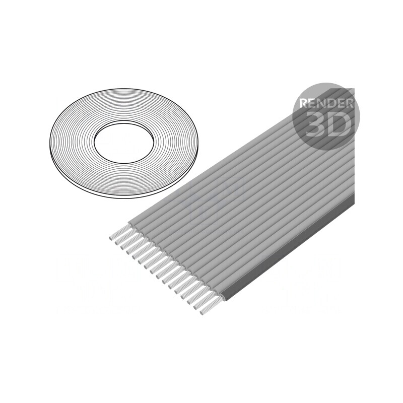 Cablu bandă 1,27mm 16x26AWG neecranat gri 100FT | Electronic-mag.ro | Componente Electronice