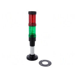 Coloană de Semnalizare LED Roşie/Verde 24VDC ECO40-Q02 | Electronic-mag.ro | Componente Electronice