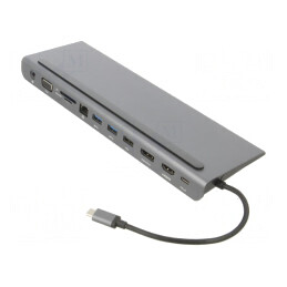 Stație de andocare USB 3.0 100W negru-gri 0,18m 5Gbps